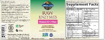 Garden Of Life RAW Enzymes Women 50 & Wiser - whole food supplement