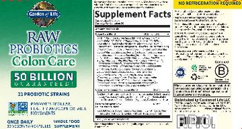 Garden Of Life Raw Probiotics Colon Care - whole food supplement
