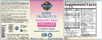 Garden Of Life Raw Probiotics Women 50 & Wiser - whole food supplement