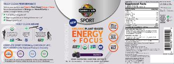 Garden Of Life Sport Organic Plant-Based Energy + Focus Blackberry - whole food supplement