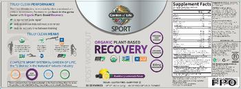Garden Of Life Sport Organic Plant-Based Recovery Blackberry Lemonade Flavor - whole food supplement