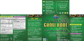 Garden Of Life Vitamin Code Grow Bone System Vitamin Code RAW Calcium - whole food supplement