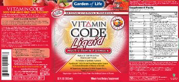 Garden Of Life Vitamin Code Liquid Fruit Punch - whole food supplement