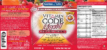 Garden Of Life Vitamin Code Liquid Multivitamin Formula Fruit Punch Flavor - whole food supplement