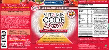 Garden Of Life Vitamin Code Liquid Multivitamin Formula Fruit Punch - whole food supplement