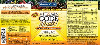 Garden Of Life Vitamin Code Liquid Multivitamin Formula - whole food supplement