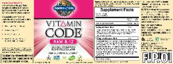 Garden Of Life Vitamin Code Raw B-12 - whole food supplement