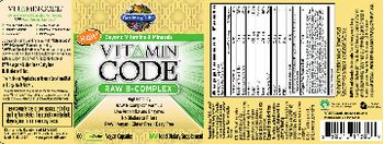 Garden Of Life Vitamin Code Raw B-Complex - raw food supplement