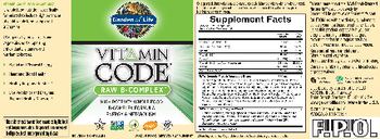 Garden Of Life Vitamin Code Raw B-Complex - whole food supplement
