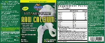 Garden Of Life Vitamin Code Raw Calcium - raw food supplement