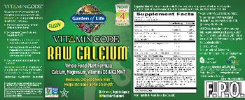 Garden Of Life Vitamin Code Raw Calcium - raw food supplement