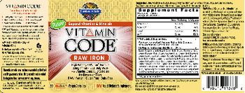 Garden Of Life Vitamin Code RAW Iron - raw food supplement