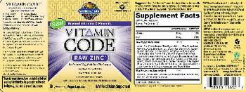 Garden Of Life Vitamin Code RAW Zinc - raw food supplement