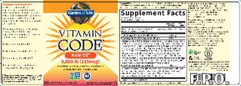 Garden Of Life Vitamin Code Vitamin Code Raw D3 5,000 IU (125 mcg) - supplement