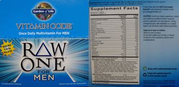 Garden Of Life Vitamin Code Vitamin Code Raw One for Men - whole food supplement