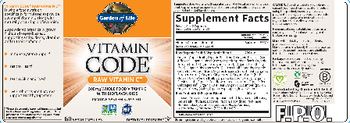 Garden Of Life Vitamin Code Vitamin Code Raw Vitamin C - supplement