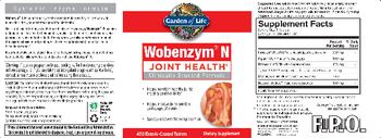 Garden Of Life Wobenzym N Joint Health - supplement