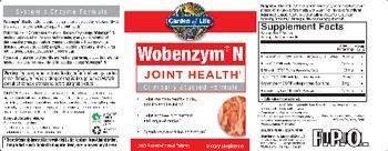Garden Of Life Wobenzym N Joint Health - supplement