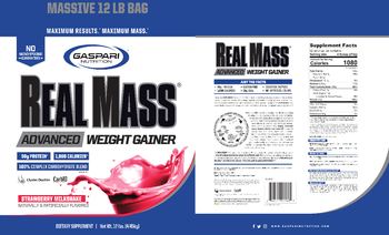Gaspari Nutrition Real Mass Strawberry Milkshake - supplement
