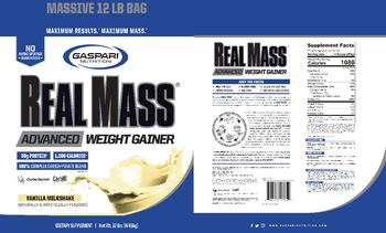 Gaspari Nutrition Real Mass Vanilla Milkshake - supplement