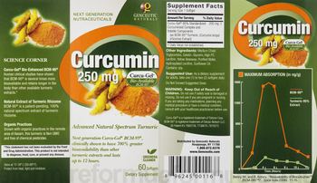 Genceutic Naturals Curcumin 250 mg - supplement