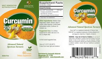 Genceutic Naturals Curcumin 250 mg - supplement