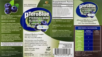 Genceutic Naturals pTeroBlue Pterostilbene Blueberry Complex 100 mg - supplement