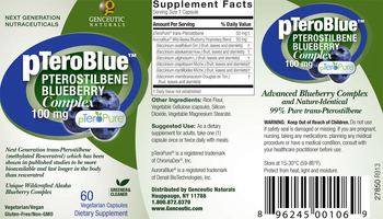 Genceutic Naturals pTeroBlue Pterostilbene Blueberry Complex 100 mg - supplement