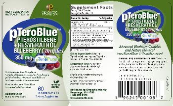 Genceutic Naturals pTeroBlue Pterostilbene + Resveratrol Blueberry Complex 350 mg - supplement