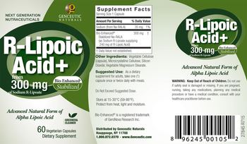 Genceutic Naturals R-Lipoic Acid+ - supplement