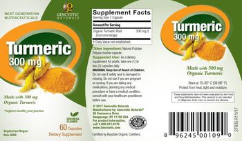 Genceutic Naturals Turmeric 300 mg - supplement