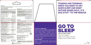 General Nutrition Corporation Go To Sleep Relaxation Formula - supplement