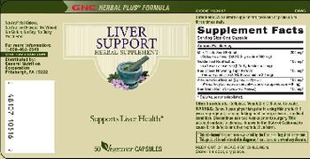General Nutrition Corporation Liver Support - herbal supplement