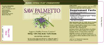 General Nutrition Corporation Saw Palmetto - herbal supplement