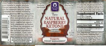 Genesis Today Natural Raspberry Ketone - supplement