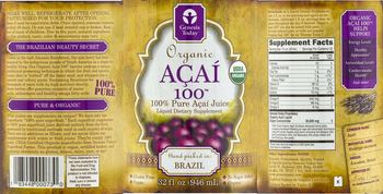 Genesis Today Organic Acai 100 - liquid supplement