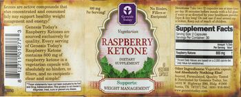 Genesis Today Raspberry Ketone - supplement