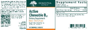 Genestra Brands Active Chewable B12 Natural Cherry Flavor - vitamin supplement