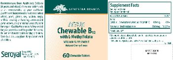 Genestra Brands Active Chewable B12 With L-Methylfolate Natural Cherry Flavor - vitamin supplement