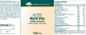 Genestra Brands Active Multi Vite Without Vitamin A - vitaminmineral supplement