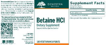 Genestra Brands Betaine HCl - supplement