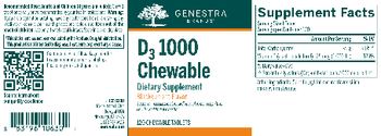 Genestra Brands D3 1000 Chewable Blackcurrant Flavor - supplement