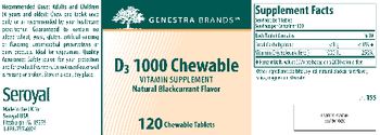 Genestra Brands D3 1000 Chewable Natural Blackcurrant Flavor - vitamin supplement