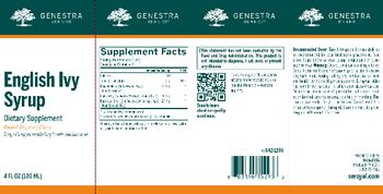 Genestra Brands English Ivy Syrup Natural Raspberry Flavor - supplement