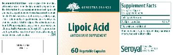 Genestra Brands Lipoic Acid - antioxidant supplement