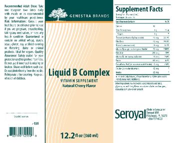 Genestra Brands Liquid B Complex Natural Cherry Flavor - vitamin supplement