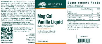 Genestra Brands Mag Cal Vanilla Liquid Natural Vanilla Flavor - calciummagnesium supplement