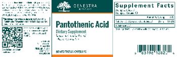 Genestra Brands Pantothenic Acid - supplement