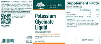 Genestra Brands Potassium Glycinate Liquid Natural Blueberry-Lemon-Basil Flavor - supplement