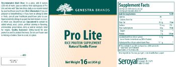 Genestra Brands Pro Lite Natural Vanilla Flavor - rice protein supplement